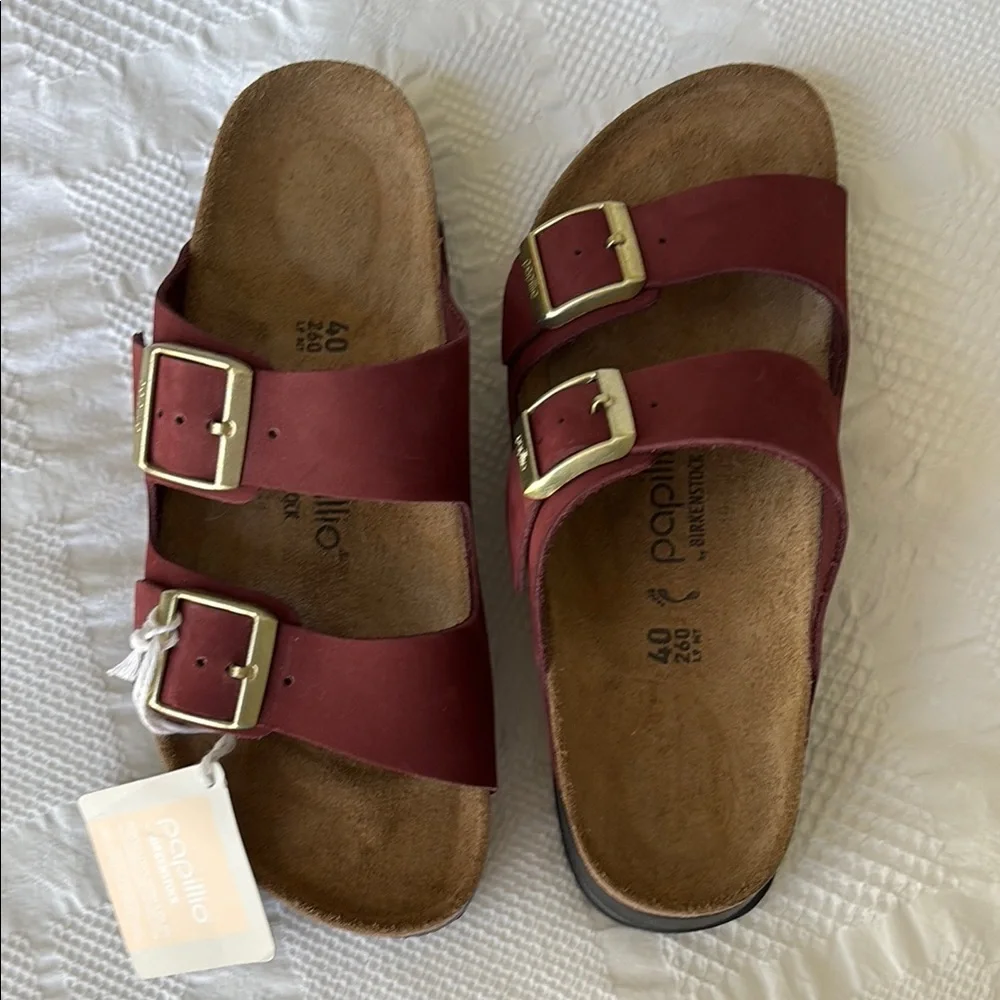 Papillio Arizona PAP Flex Platform Birkenstock Sandals - Zinfandel, 40, NEW! - Picture 3 of 9